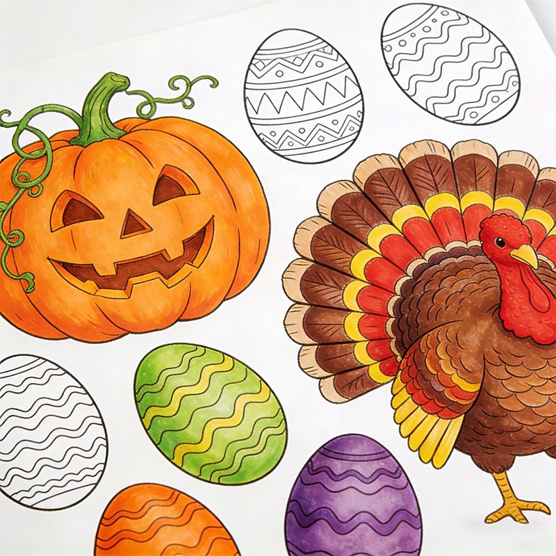 Holiday Themed Coloring Books