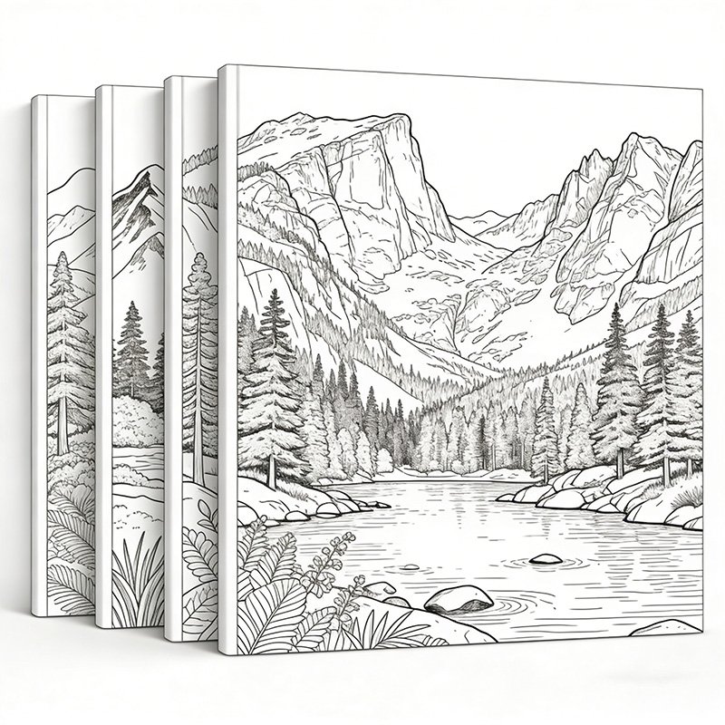 Natural Scenery Coloring Books